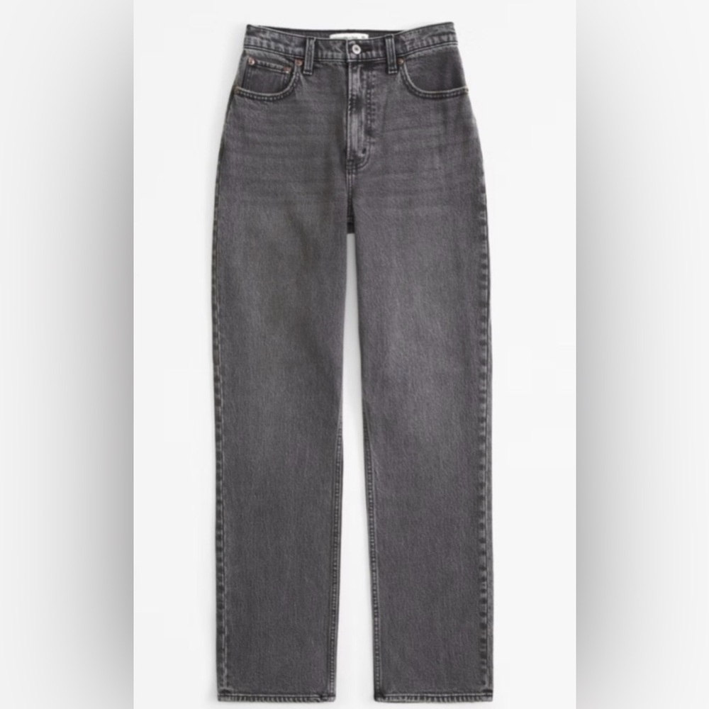 Abercrombie & Fitch High-Rise Vintage Straight Gray Jeans